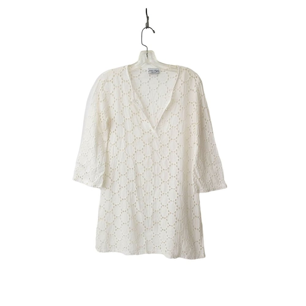 Jordon Taylor White Cotton Eyelet Swim Cover Up